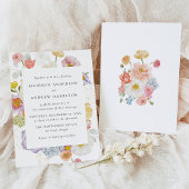 Colorful Watercolor Wildflower Wedding Invitation Einladung