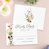 Colorful Watercolor Wildflower Wedding RSVP Karte