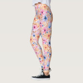 Colorful Watercolor Wildflowers Floral Pattern Leggings (Links)