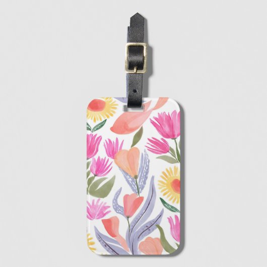 Colorful Watercolor Wildflowers | Hand Painted Gepäckanhänger (Vorderseite Vertikal)