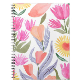 Colorful Watercolor Wildflowers | Hand Painted Notizblock