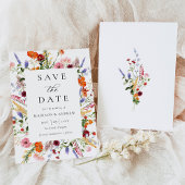 Colorful Watercolor Wildflowers Wedding Save The Date