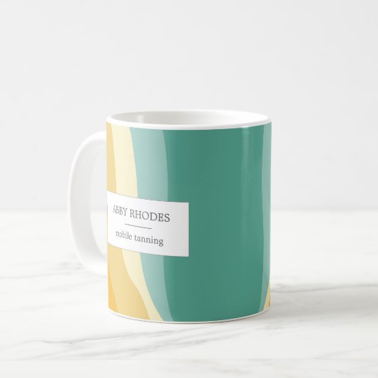 Colorful wave lines personalized kaffeetasse (Vorderseite Links)