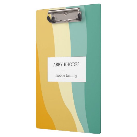 Colorful wave lines personalized klemmbrett (Links)