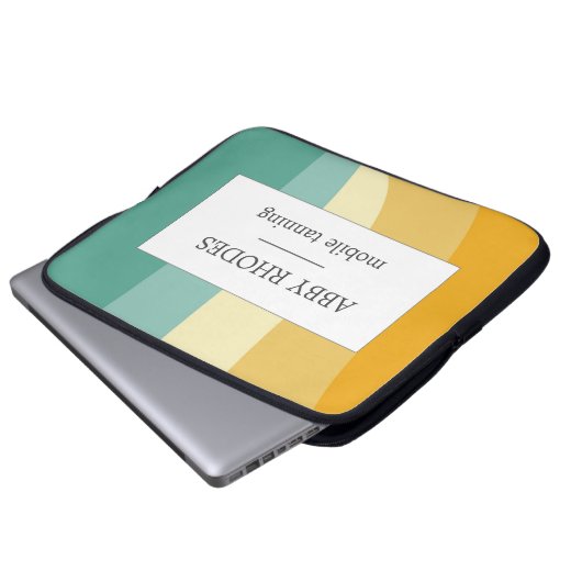 Colorful wave lines personalized laptopschutzhülle (Vorne Knopf)