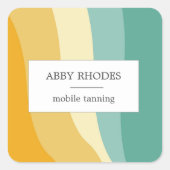 Colorful wave lines personalized quadratischer aufkleber (Vorderseite)