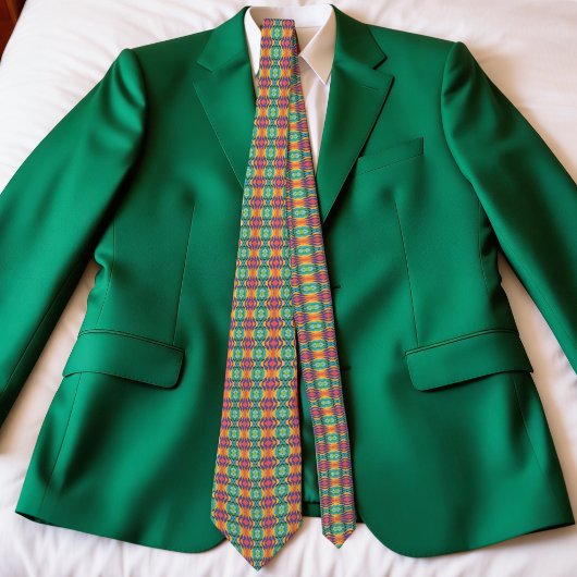 Colorful Waves And Diamonds Krawatte