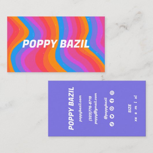 Colorful Wavy Stripes Rainbow CUSTOM Hang Tag (Vorne/Hinten)