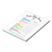 Colorful Weekly Meal Plan Notepad Notizblock (Rotiert)