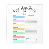 Colorful Weekly Meal Plan Notepad Notizblock (Vorderseite)
