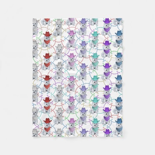 Colorful West Highland White Terriers Fleecedecke (Vorderseite)