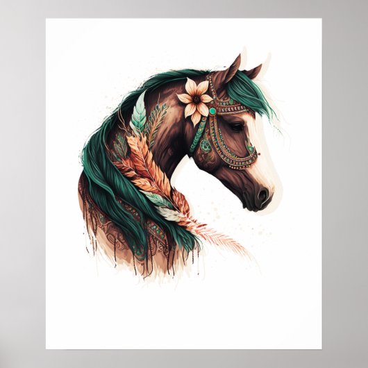 Colorful Western Abstract Horse Art Poster (Vorne)