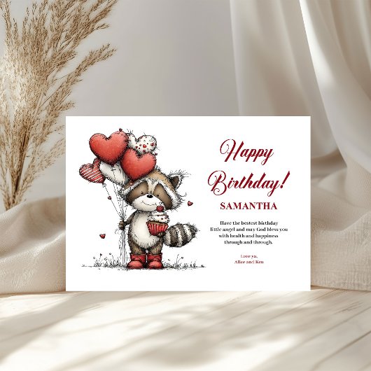 Colorful whimsical animals birthday cheer greeting