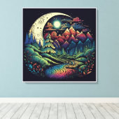 Colorful Whimsical Boho Stargazer Rainbow Valley Leinwanddruck (Insitu (Holzboden))