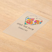 Colorful Whimsical Heart Save the Date Acryleinladungen (Ablage )