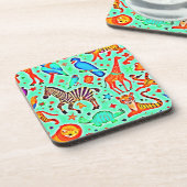 Colorful Wild Wonder Animal Kingdom Getränkeuntersetzer (Linke Seite)