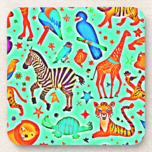 Colorful Wild Wonder Animal Kingdom Getränkeuntersetzer