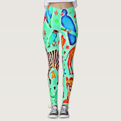 Colorful Wild Wonder Animal Kingdom Leggings (Vorderseite)