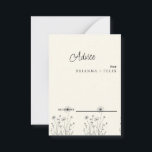 Colorful Wildblume Wedding Advice Card Hinweiskarte<br><div class="desc">Das ist eine schöne,  elegante Wildblume Wedding Advice Card. Diese farbenfrohe Hochzeitsratenkarte für Wildblumen ist perfekt für Ihre schlichte,  skurrile Hochzeitsfeier mit Boho. Es ist perfekt wie Hochzeitskarten,  Platzkarten,  Visitenkarten und mehr. Klicken Sie auf die Schaltfläche Anpassen,  um das Design zu personalisieren.</div>