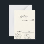 Colorful Wildblume Wedding Advice Card Hinweiskarte<br><div class="desc">Das ist eine schöne,  elegante Wildblume Wedding Advice Card. Diese farbenfrohe Hochzeitsratenkarte für Wildblumen ist perfekt für Ihre schlichte,  skurrile Hochzeitsfeier mit Boho. Es ist perfekt wie Hochzeitskarten,  Platzkarten,  Visitenkarten und mehr. Klicken Sie auf die Schaltfläche Anpassen,  um das Design zu personalisieren.</div>