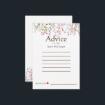 Colorful Wildblume Wedding Advice Card Hinweiskarte<br><div class="desc">Das ist eine schöne,  elegante Wildblume Wedding Advice Card. Diese farbenfrohe Hochzeitsratenkarte für Wildblumen ist perfekt für Ihre schlichte,  skurrile Hochzeitsfeier mit Boho. Es ist perfekt wie Hochzeitskarten,  Platzkarten,  Visitenkarten und mehr. Klicken Sie auf die Schaltfläche Anpassen,  um das Design zu personalisieren.</div>