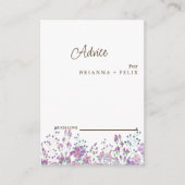 Colorful Wildblume Wedding Advice Card Hinweiskarte (Vorderseite)