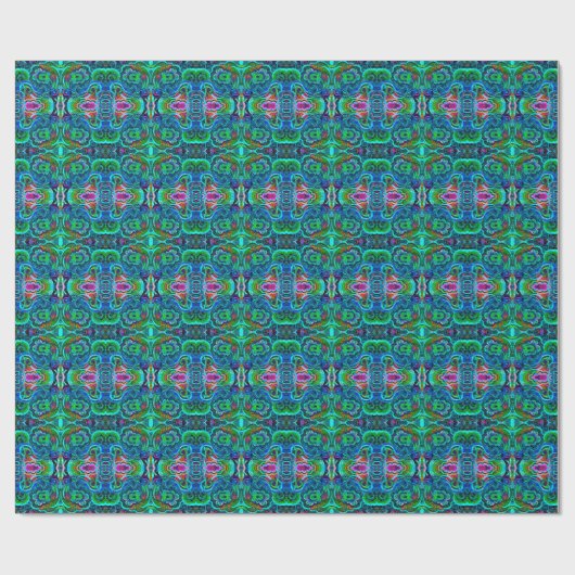 Colorful Wilde Kaleidoscope Psychedelic Patter Geschenkpapier (Flach)