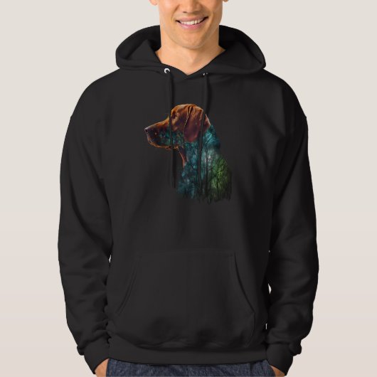 Colorful Wilderness Nature Vizsla Reflection Hoodie (Vorderseite)
