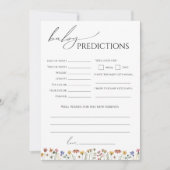 Colorful Wildflow Baby Shower Predictions Card Einladung (Vorderseite)