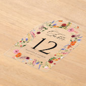 Colorful Wildflower Arch Acrylic Table Number Acryleinladungen (Ablage )