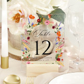 Colorful Wildflower Arch Acrylic Table Number Acryleinladungen