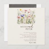 Colorful Wildflower Beige Monogram Photo Wedding Save The Date (Vorne/Hinten)