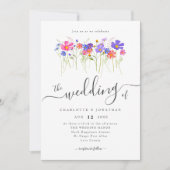 Colorful Wildflower Boho Wedding QR code Einladung (Vorderseite)