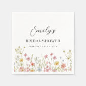 Colorful Wildflower Bridal Shower In Bloom Garden Serviette (Vorderseite)