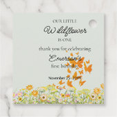 Colorful Wildflower Butterfly 1st Birthday Geschenkanhänger (Rückseite)
