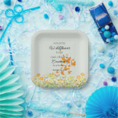 Colorful Wildflower Butterfly 1st Birthday Pappteller (Party)