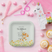 Colorful Wildflower Butterfly 1st Birthday Pappteller (Party)
