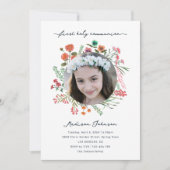 Colorful Wildflower First Holy Communion Photo Einladung (Vorderseite)