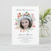 Colorful Wildflower First Holy Communion Photo Einladung (Stehend Vorderseite)