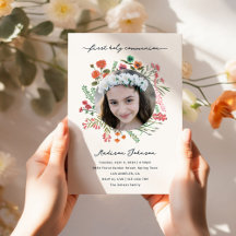 Colorful Wildflower First Holy Communion Photo