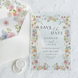 Colorful Wildflower Floral Photo Wedding Acryleinladungen