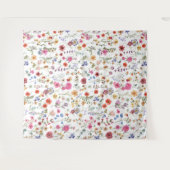 Colorful Wildflower Garden Living Room Office Wandteppich (Vorderseite (Horizontal))