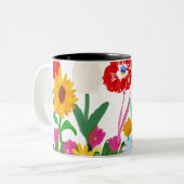 Colorful Wildflower Garden on Budget Zweifarbige Tasse (Vorderseite Links)