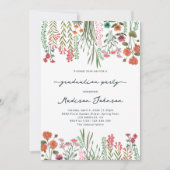 Colorful Wildflower Graduation Party Invitation Einladung (Vorderseite)