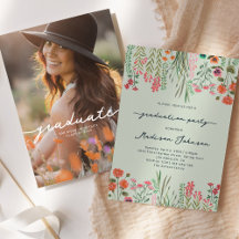 Colorful Wildflower Graduation Party Invitation