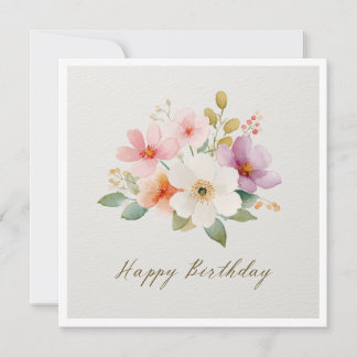 Colorful Wildflower Happy Birthday Einladung