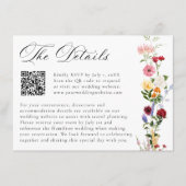 Colorful Wildflower QR Code Wedding Details Begleitkarte (Vorderseite)