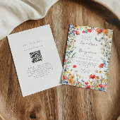 Colorful Wildflower QR Code Wedding Einladung
