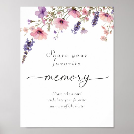 Colorful Wildflower "Share your favorite memory" Poster (Vorne)