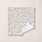Colorful Wildflower Watercolor Design Badhandtuch Set (Waschlappen)
